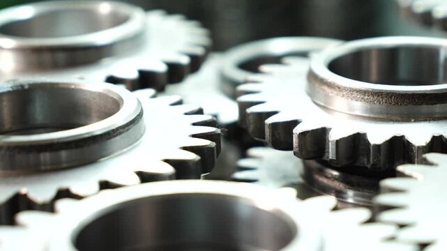 A close up of gears