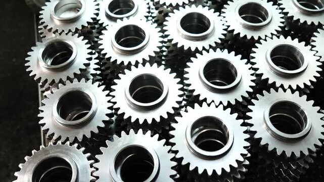 A close up of gears