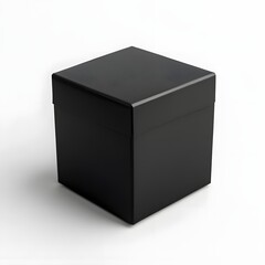 Black Minimalist Packaging Box On White Background