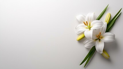 Fototapeta premium White Lilies Peaceful Remembrance Bouquet