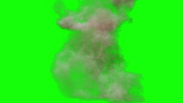 Gas explosion on green screen. VFX Stock Footage 4K