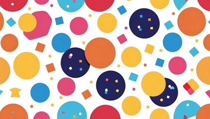 Abstract Colorful Circles and Squares Pattern Design