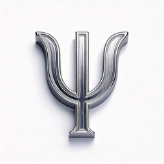 PSI symbol psychology and parapsychology isolated on white