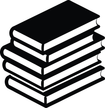 recommend clip art: Books icon, stack of black books silhouette vector  