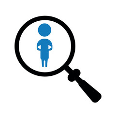 Online job search flat vector icon.