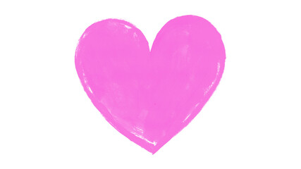 Obraz premium Vibrant Pink Watercolor Heart on Transparent Background – Hand-Painted Love Symbol for Valentine’s Day, Romance, and Greeting Cards