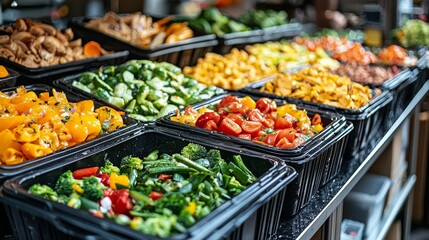 Obraz premium Vibrant assortment of fresh vegetables and fruits