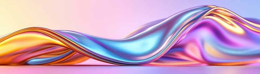 Naklejka premium Vibrant wave of colorful flowing fabric.