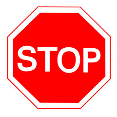 Wall Red Stop Sign Vector Illustration. vector illustration isolated white background.