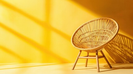 Sunny Rattan Chair in Yellow Room