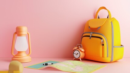 Backpack with Map and Lantern for Adventure Time
