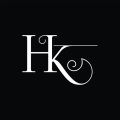 Initial letter HK logo design