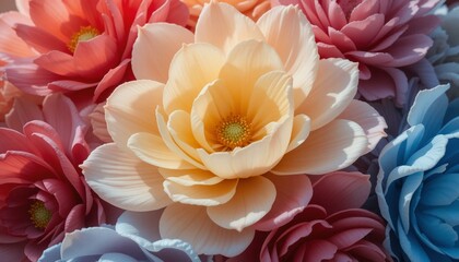 Stunning Macro Shot of Multicolored Flowers