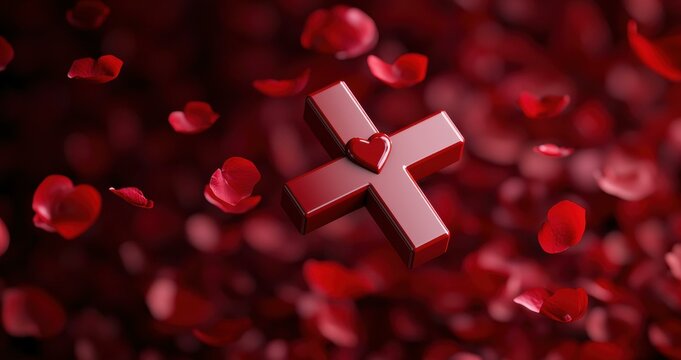 Red Cross Heart Valentine's Day