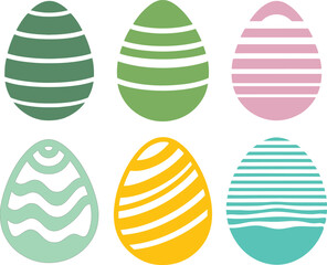 Vector illustration of Easter eggs with minimalist pattern