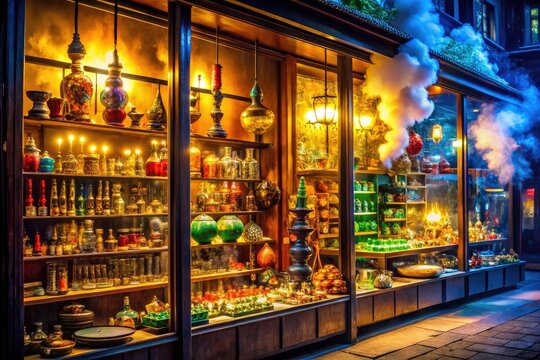 Illuminated vapor, cannabis accessories, tobacco, rolling papers, hookahs, pipes, and lighters glow in the dark.