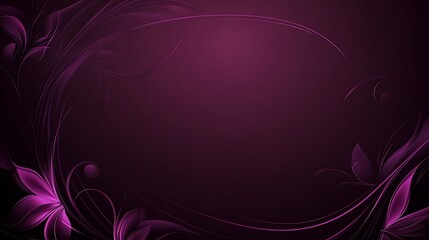 Purple floral frame, dark background, design element