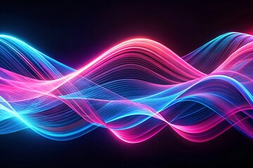Abstract Neon Waves Flowing Light, Vibrant Colors, Modern Design