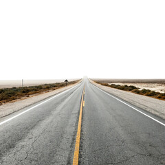 Fototapeta premium Long Straight Highway on white Isolated Transparent Background