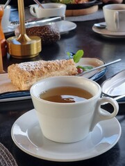 cup of tea with cake
