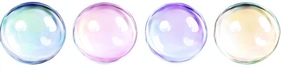 Colorful Soap Bubbles Against White Background (3)