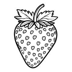 Strawberry - Minimalist and Flat Logo - Vector illustration.Strawberry, Minimalist and Simple Silhouette - Vector illustration.Strawberry, Black and White Vector illustration.