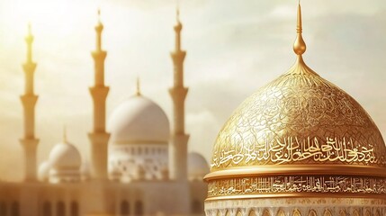 Golden Dome of a Mosque: Islamic Architecture and Spirituality