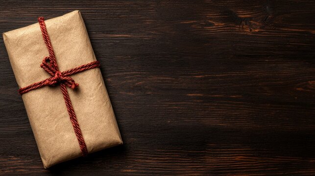 Rustic Gift Wrapped in Brown Paper