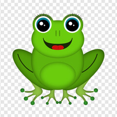 Green Frog Cartoon isolated