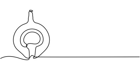 Continuous line drawing of a flower in a pot. Beautiful flower Isolated on a white background. Vector illustration, Single one line drawing whole healthy organic figs for orchard logo identity fresh.