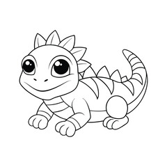 Baby iguana coloring pages Vector illustration for coloring books 