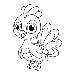 peacock showing its tiny feathers coloring pages Vector illustration for coloring books 