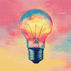 Digital Illustration of a Light Bulb Symbolizing Innovation
