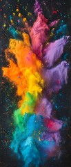 Fototapeta premium Holi powders forming abstract art