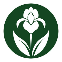 Iris flower logo vector illustration.