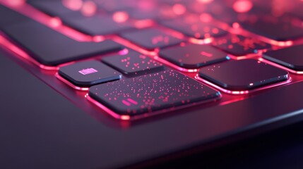 close-up of illuminated laptop keyboard