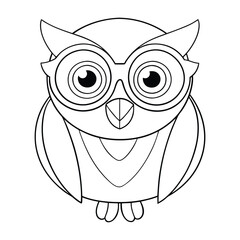 owl wearing tiny glasses coloring pages Vector illustration for coloring books 