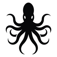 Octopus silhouette vector illustration.