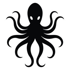 Octopus silhouette vector illustration.
