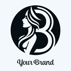Leter B beauty woman Logo vector