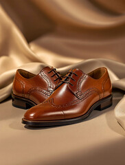 Brown Leather Oxford Shoes for Men Classic Formal Footwear