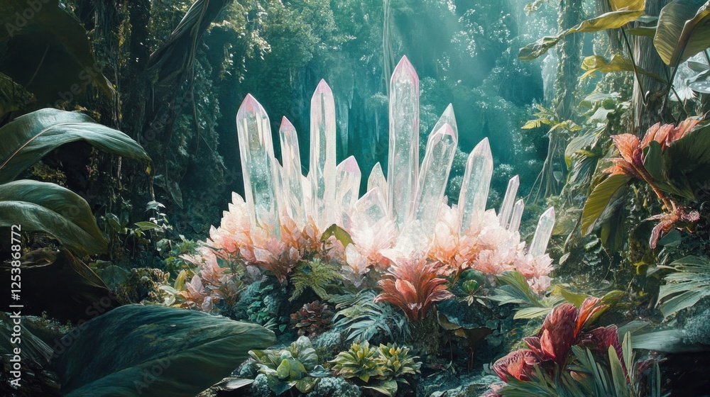 Canvas Prints Enchanted Crystal Grotto: A Mystical Jungle Oasis