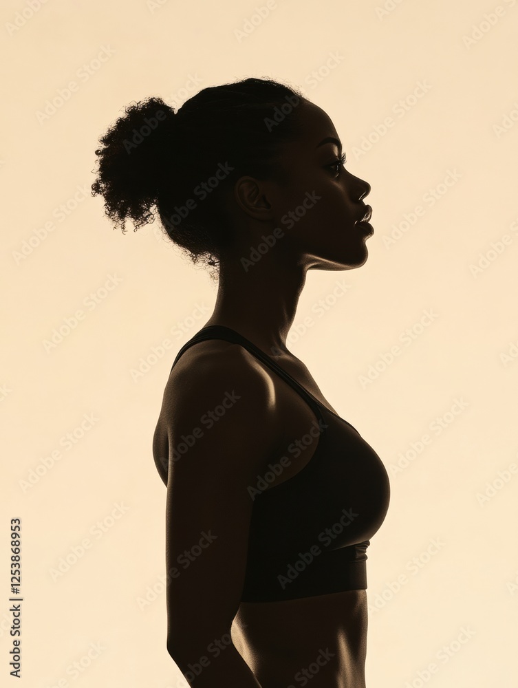 Poster fitness transformation silhouette showing progress before and after workouts in a minimalistic setti