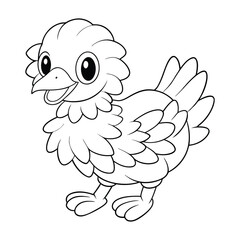 a fluffy goose waddling coloring pages Vector illustration for coloring books 