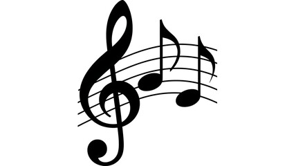 musical note black and white stylized icon illustration