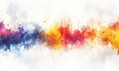 Fototapeta premium Colorful watercolor abstract wave background design for website header