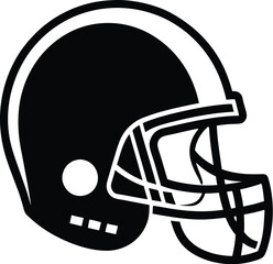 American Football Helmet Silhouette Vector, football helmet flat icon, Helmets black Clip art  
