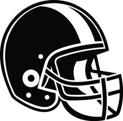 Fototapeta premium American Football Helmet Silhouette Vector, football helmet flat icon, Helmets black Clip art 