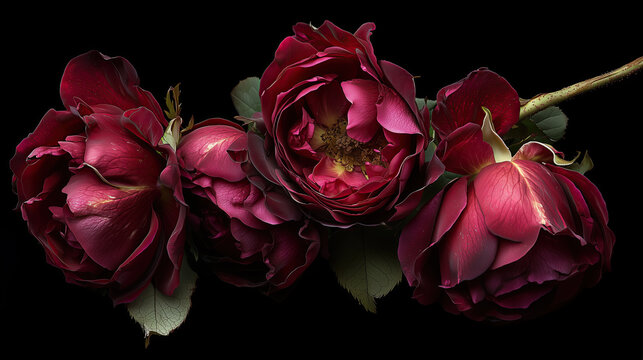 Deep ruby roses clustered together, whispering secrets of love and intimacy