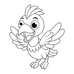 Happy dodo bird flapping its wings coloring pages Vector illustration for coloring books  © Expert Roy